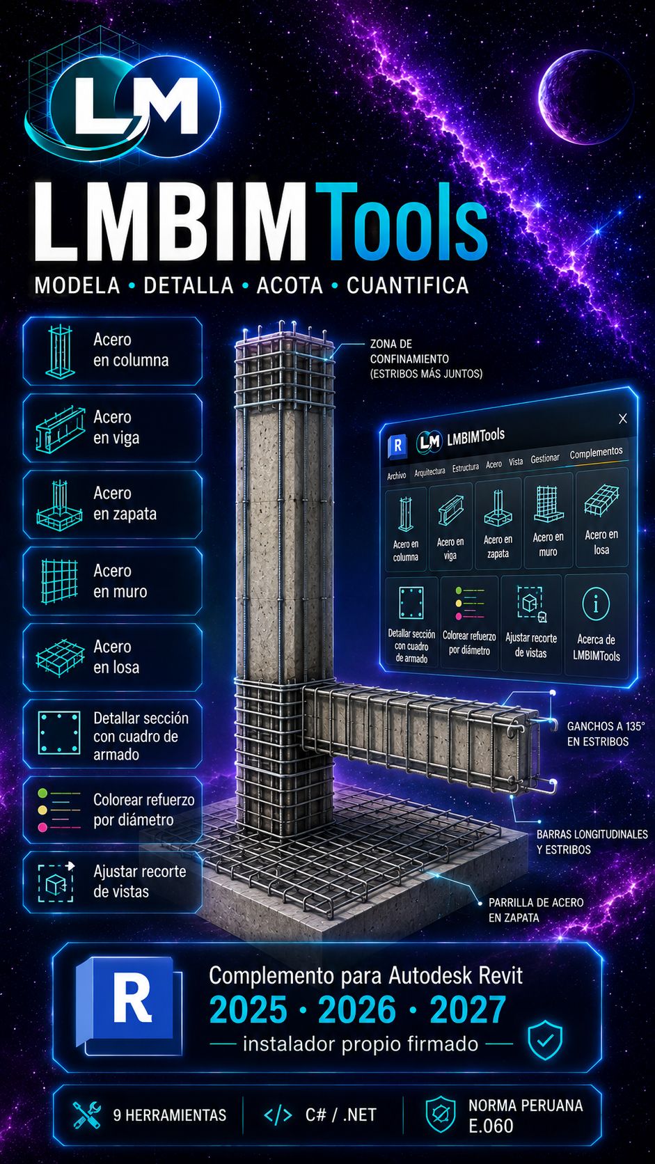 LMBIMTools — Add-In de acero de refuerzo para Autodesk Revit