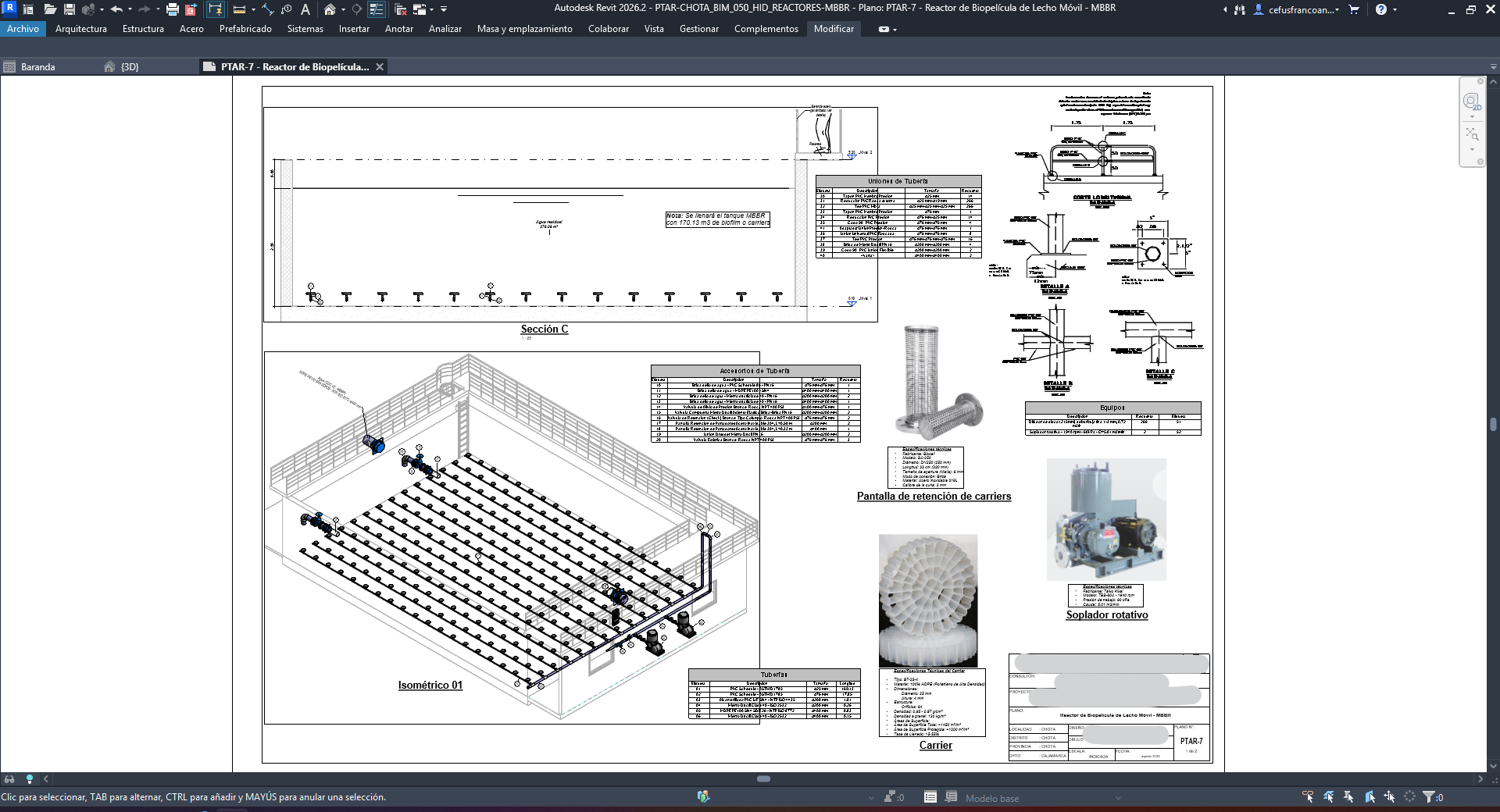 MBBR — vistas 3D y detalles