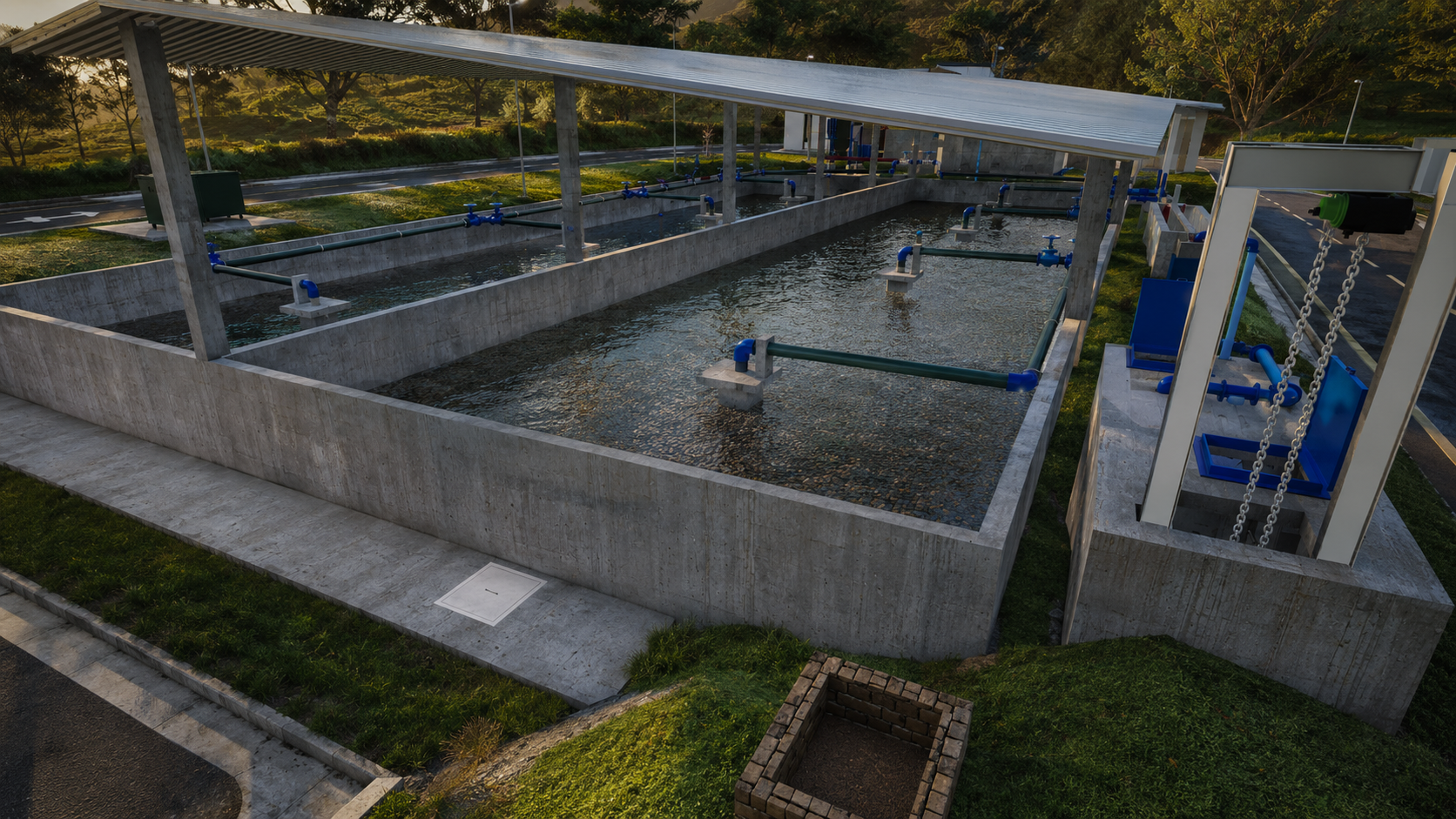 PTAR San Cristóbal — render Twinmotion del modelo BIM