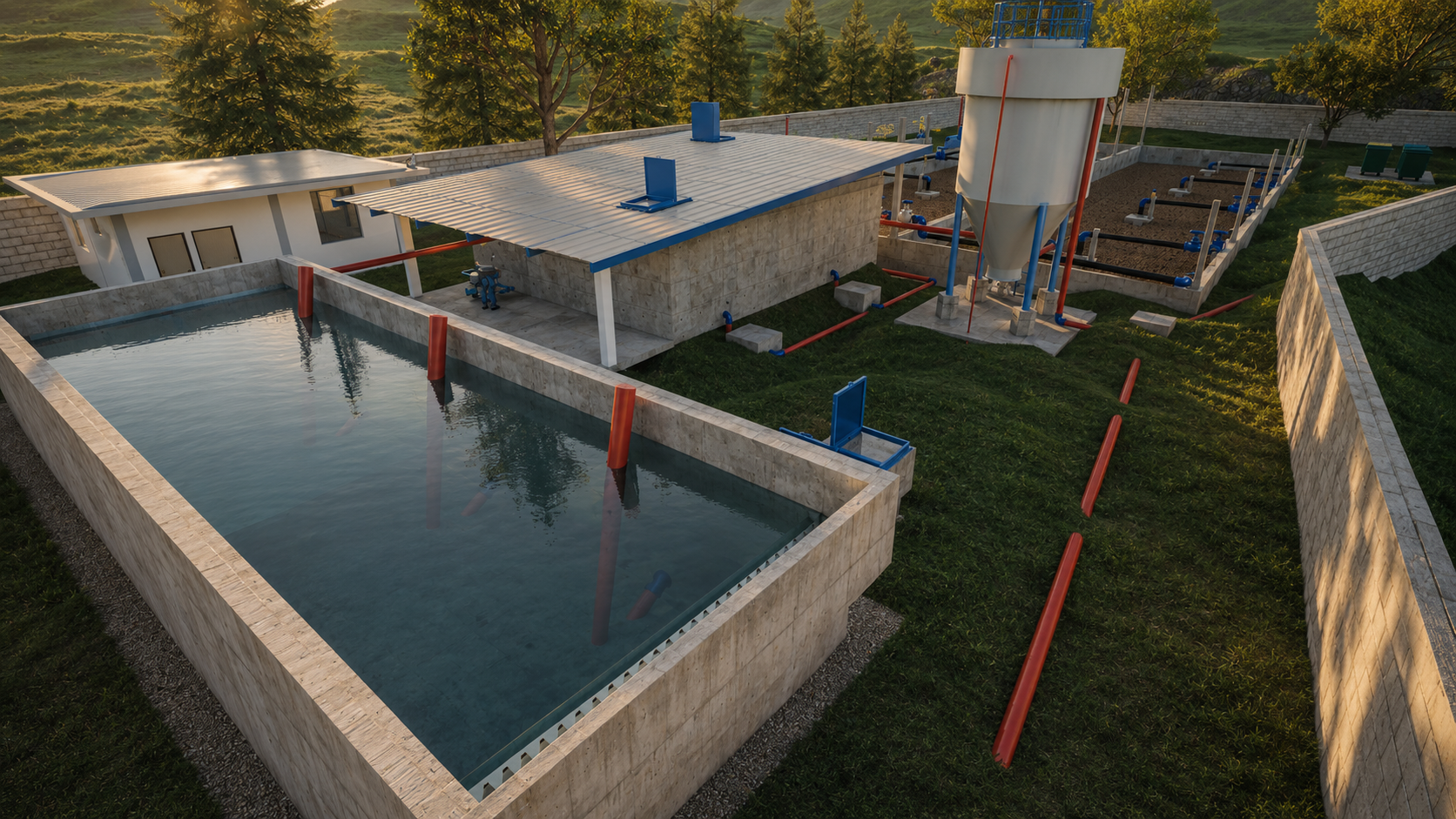 Render 3D — sedimentador