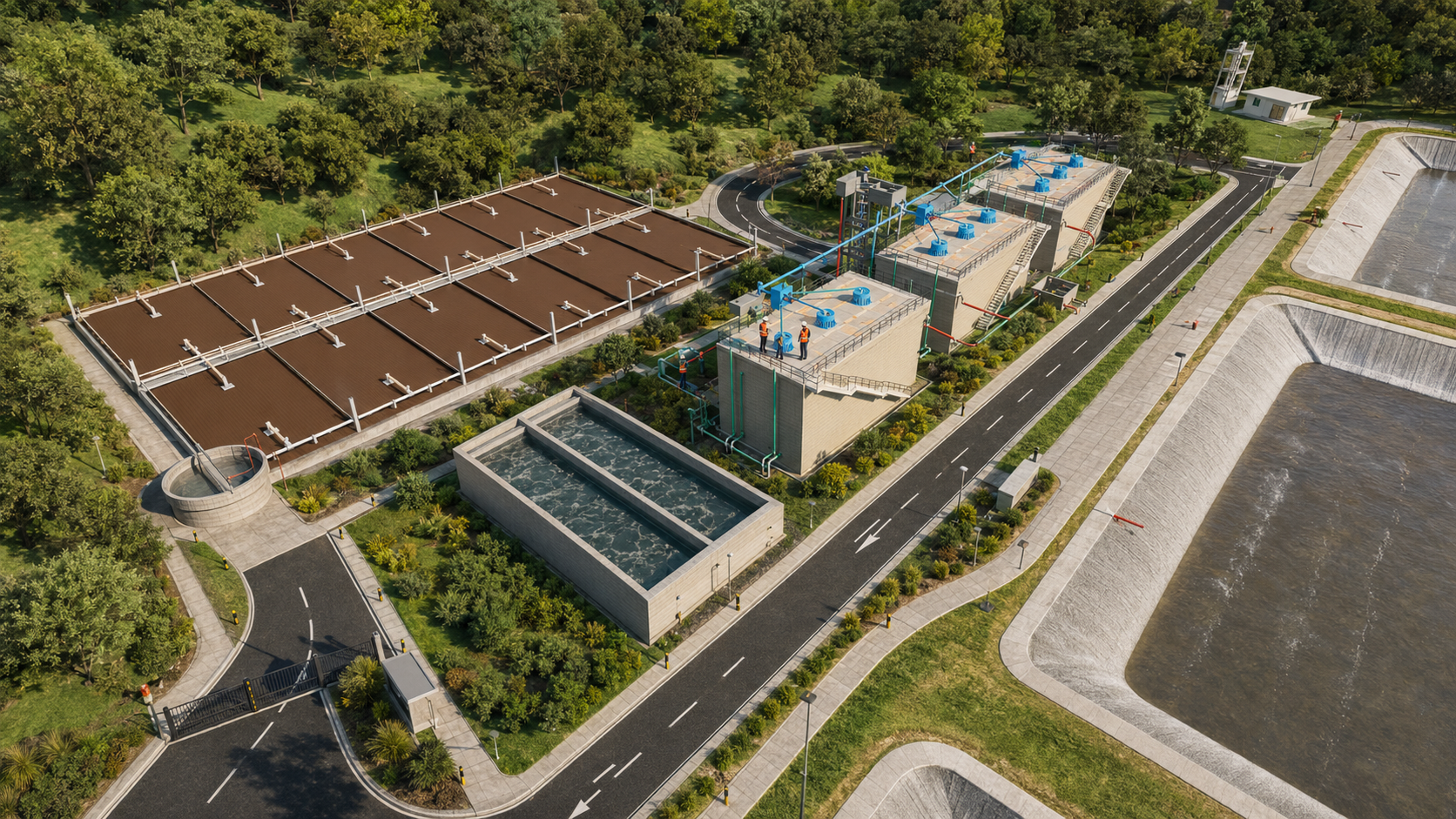 PTAR Tocache — render Twinmotion del modelo BIM