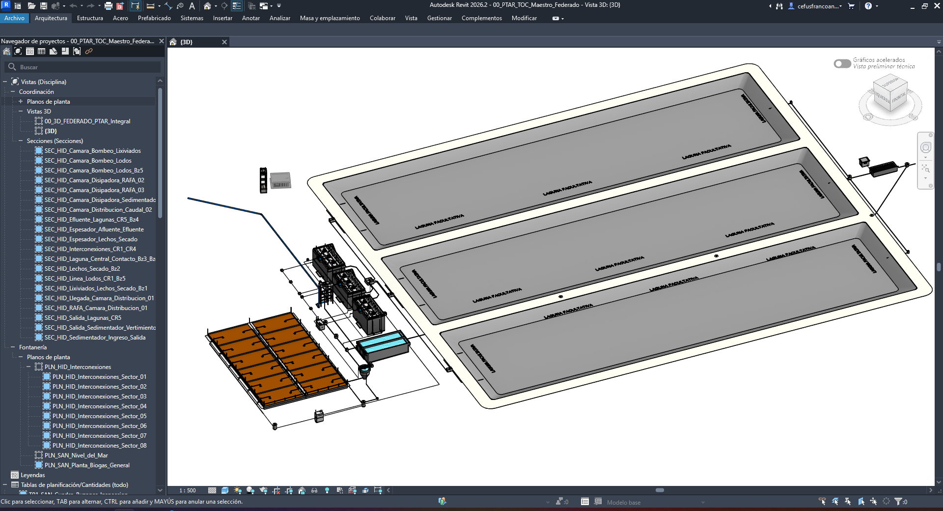 Modelo 3D federado integral de la PTAR