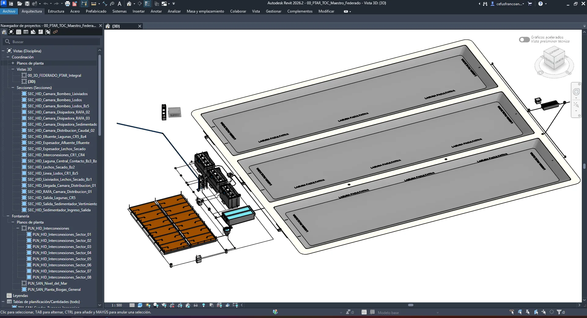 Modelo 3D federado integral de la PTAR