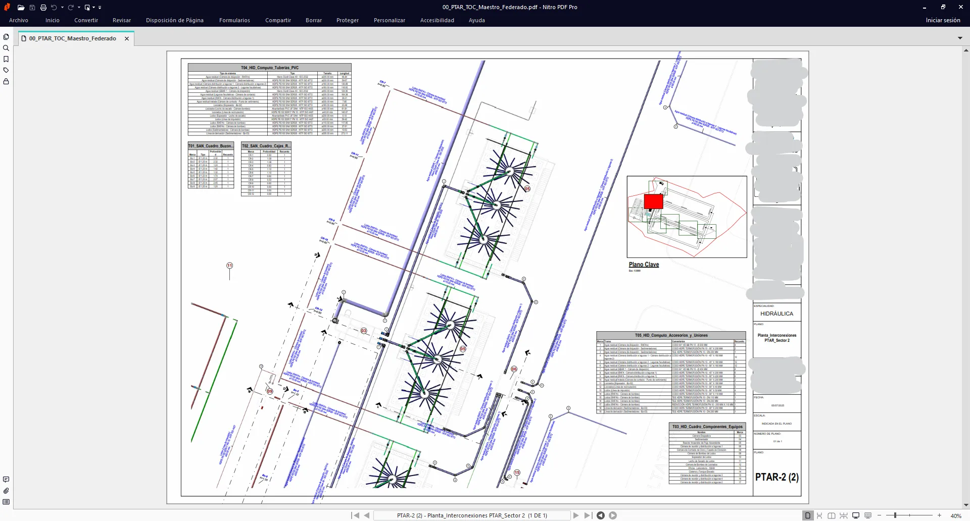Planta — interconexiones del Sector 2